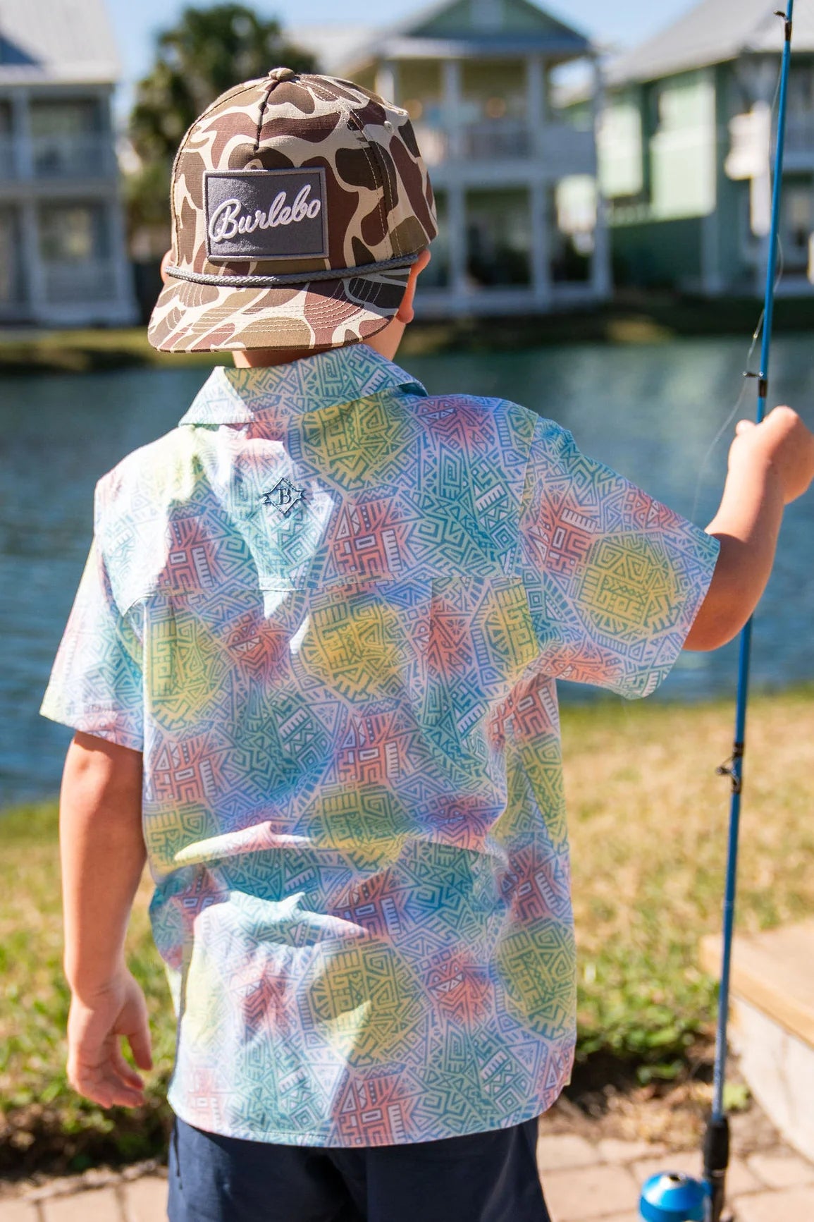 Burlebo-Youth Performance Button Up- Mayan
